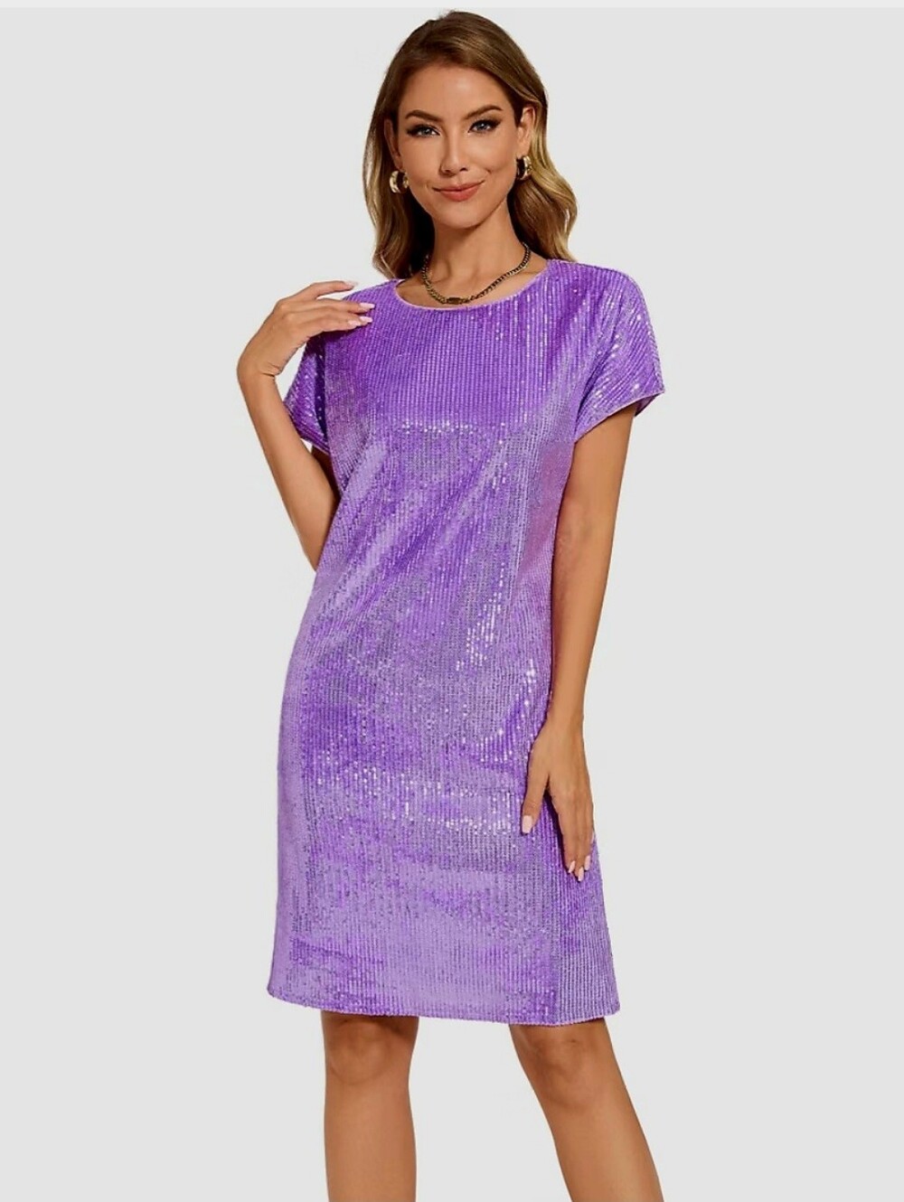 Femi Semi Sequin Shift Dress